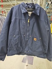 Carhartt 378-20 Duck Canvas Quilt Lined Jacket Men s XL Blue Workwear Outdoors