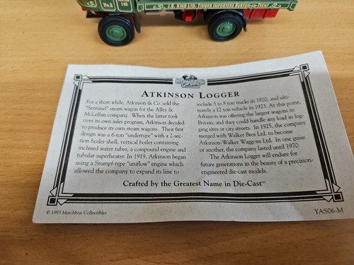 Matchbox Models of Yesteryear YAS06-M Atkinson Logger Steam Wagon Truck Model - Picture 3 of 10