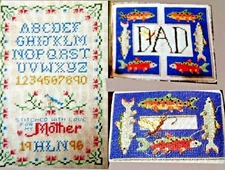 Stitched With Love Mother Sampler Dad Trout Fishing Box CROSS STITCH PATTERNS