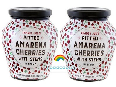 2 Packs Trader Joe's Pitted Amarena Cherries in Syrup 16.2 oz Each Pack
