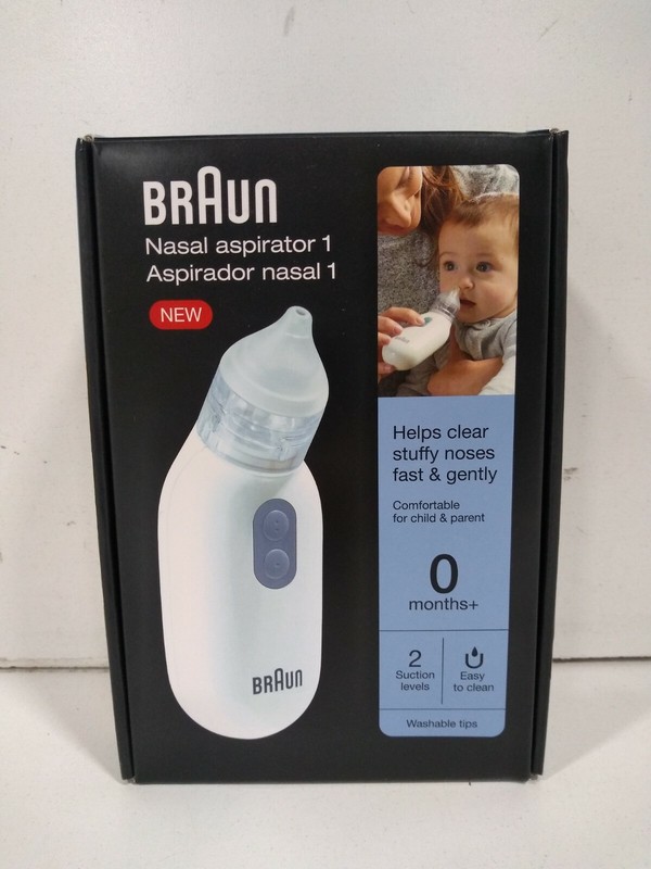 Braun Nasal Aspirator 1 Helps Clear Stuffy Noses Fast And Gently 0+ Months