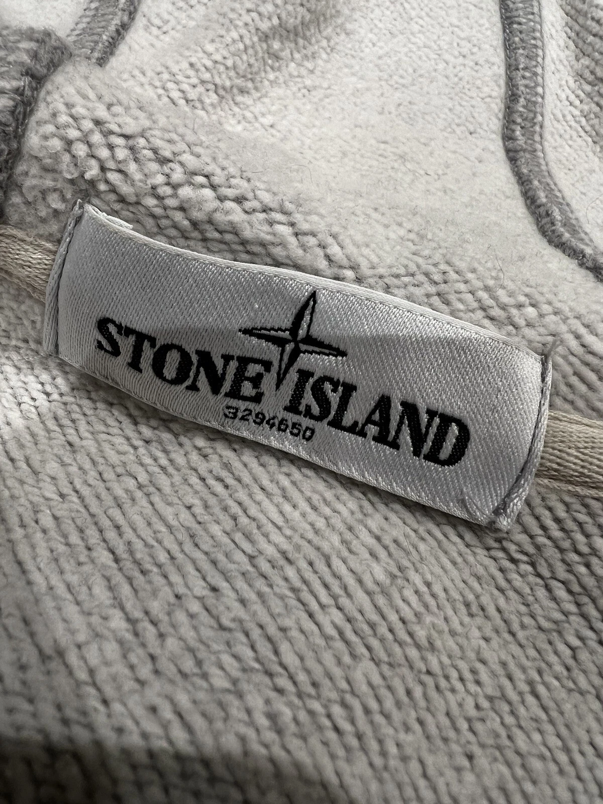 Felpa con cappuccio Stone Island taglia autentica grande molto rara modello con cerniera grigio