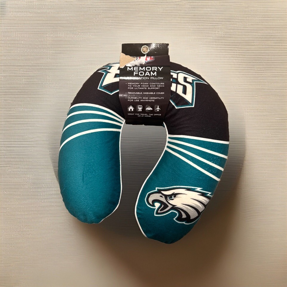 Philadelphia Eagles Wave MEMORY FOAM UNeck TRAVEL PILLOW NFLNWT