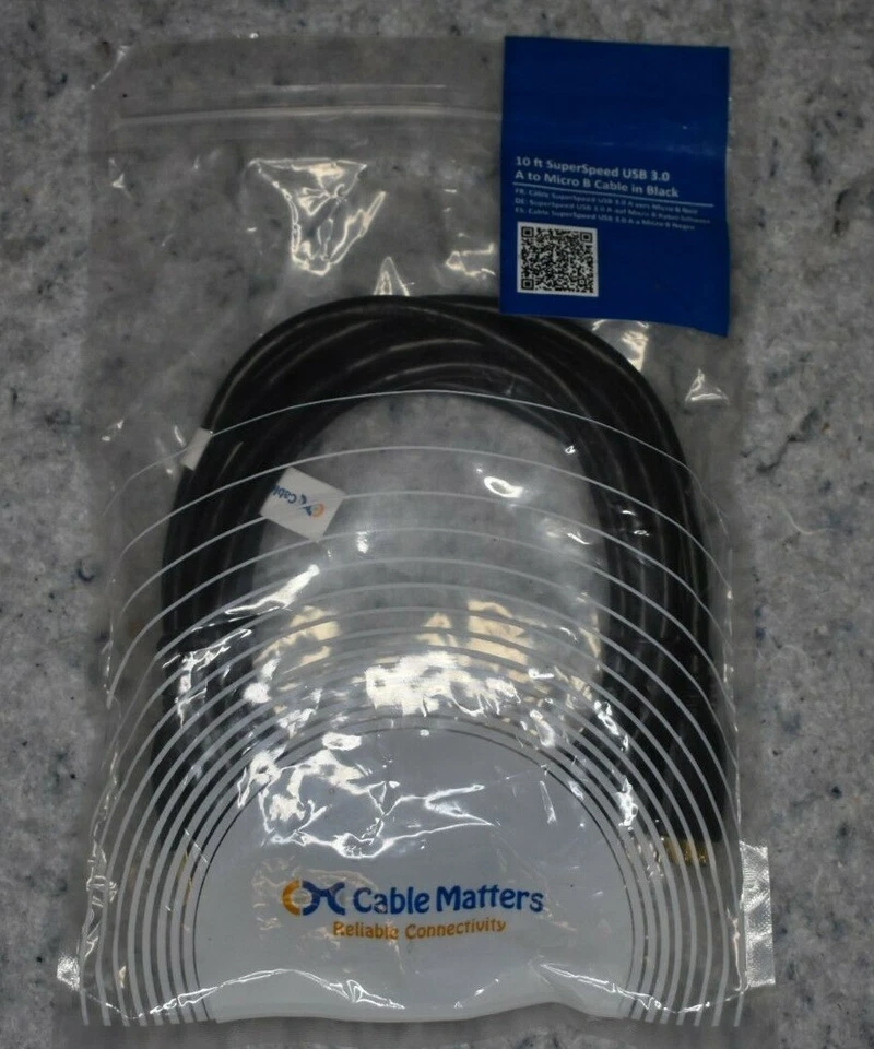 Cable Matters SuperSpeed USB 3.0 Type A to Micro-B Cable Black 10 Feet (osshed) - Image 3 of 4