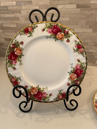 4~Vintage~Royal Albert Old Country Roses 8" Plates~England~Bone China~Beautiful! - Picture 3 of 8