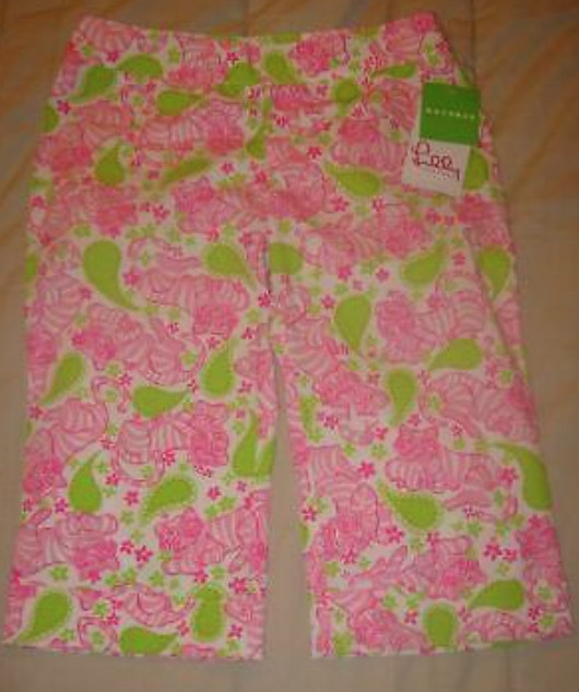 Nuevo con etiquetas Pantalón Lilly Pulitzer Caly Capri Black Jack Tigres Tarjetas de Juego Talla 2 $155 -75%