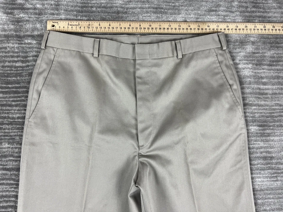 Lands End Pants Mens 36 Beige Classic Twill Flat Front Chino Made in USA - Image 4 of 4