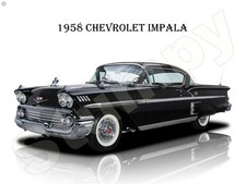 1958 Chevrolet Impala Metal Sign 9 X 12 Or 12 X 16 1958 Chevrolet Impala Metal Sign 9 X 12 Or 12 X 16