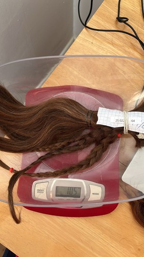 Corte de pelo real europeo/pelo crudo, rubio medio, 10-12", min 100 gr - Imagen 2 de 2