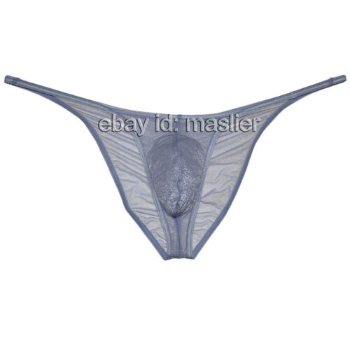 Herren Glas Garn Bikini String Slip Transparent Glitzern Frech Beutel Slip Unterwäsche - Bild 23 von 28