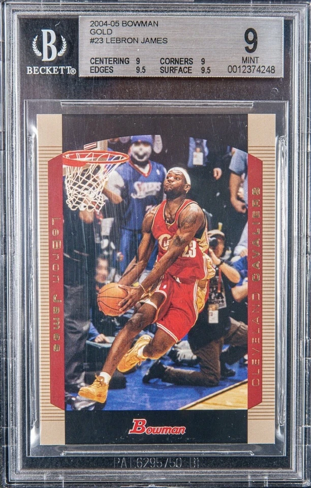 LeBron James Topps Bowman Gold #23 BGS 9 2004 con 9,5 subs, 5 de Gem Mint Prizm Foto 4 de 4
