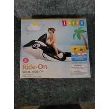 Intex Ride On Orca Inflatable Killer Whale Swimming Pool Float Toy 76" x 47"