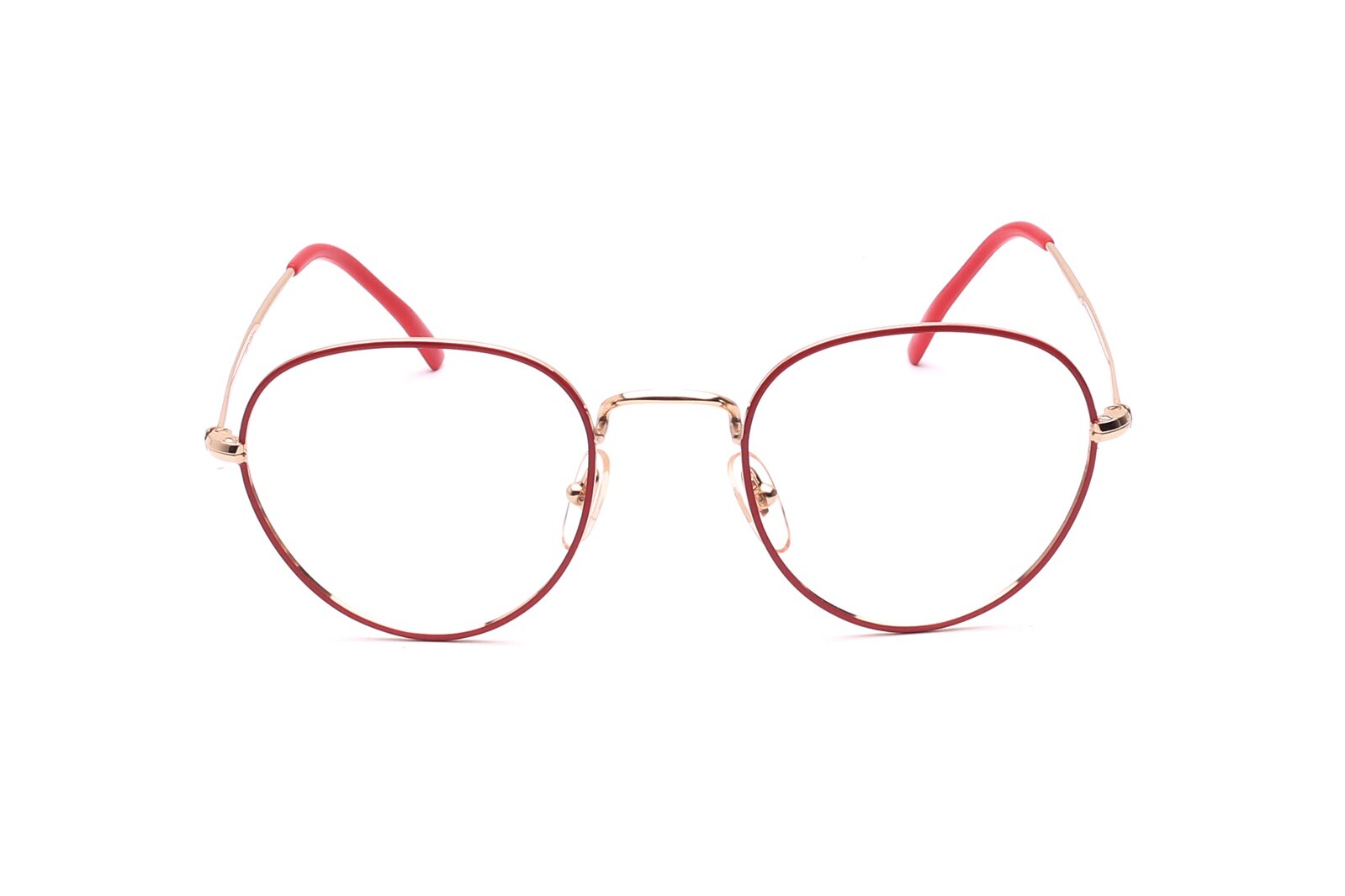 Brille Panto Metall GOLD ROT lackiert Унисекс 50-20 мм , Винтаж 90-х годов прошлого века