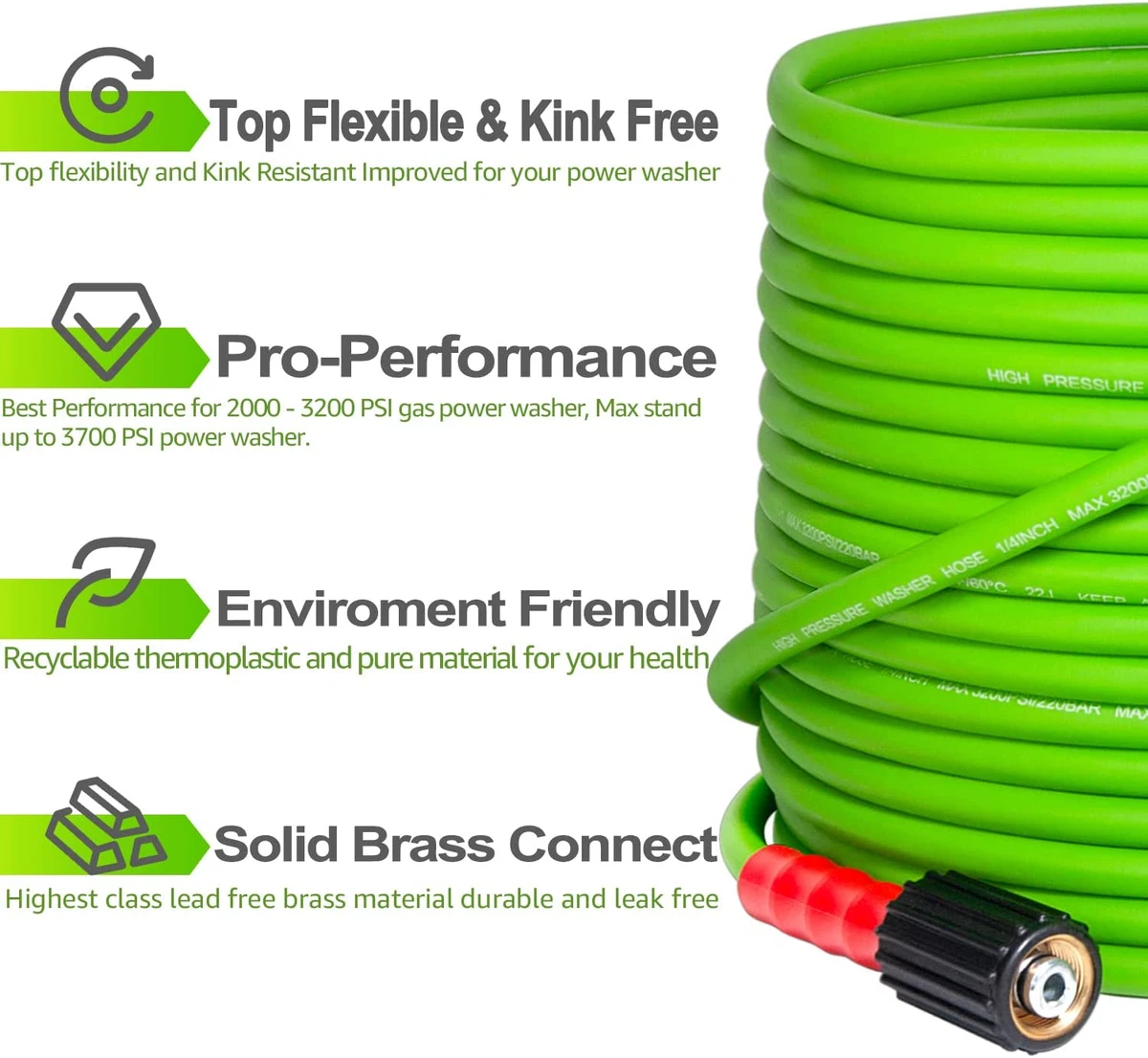 Extra long pressure on sale washer hose