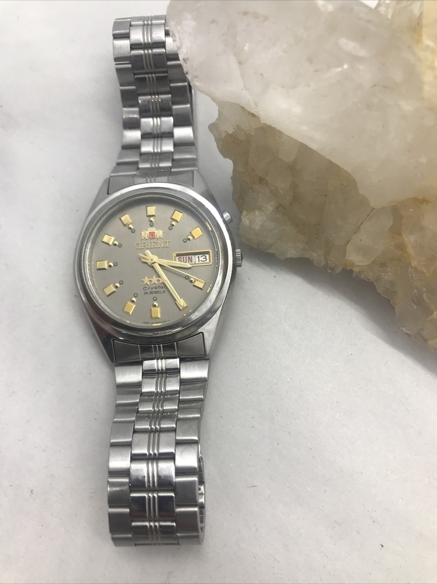 ORIENT crystal 21JEWELS 腕時計 em4j-co Vintage Orient Crystal 21 Jewel Automatic Day/Date Watch | eBay