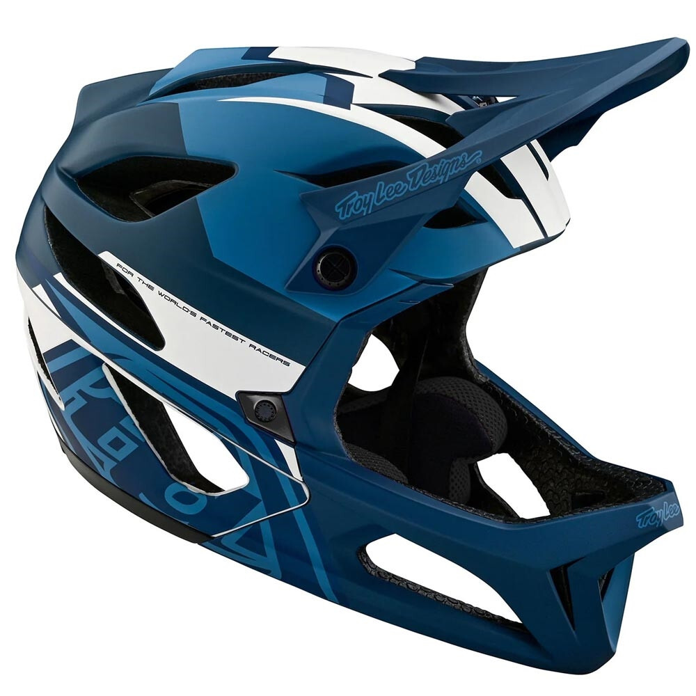 NEW Troy Lee Designs Stage VECTOR MTB BMX Bicycle Helmet Blue/White Size M/L