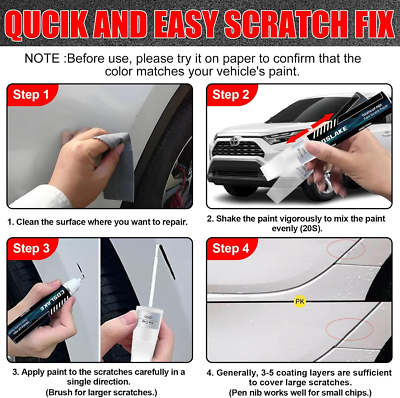 OEM Quality Touch-Up Paint For 2012-2022 Toyota RAV4 – Ice Cap White 040, Scratch Repair Kit