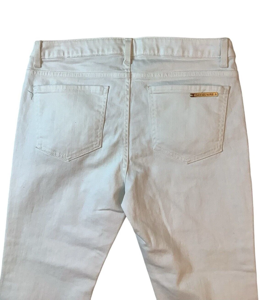 NWT Michael Kors White Capri Denim Stretch Jeans Womens Size 8 - Image 3 of 4