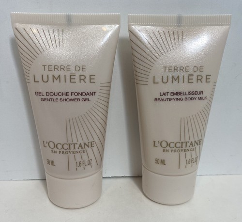 L’Occitane en Provence Terre de Lumiere Body Milk & Shower Gel 1.6 oz Travel *2C