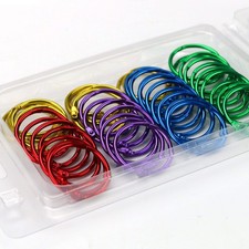 1 Inch Binder Rings, Office Book Rings, Loose Leaf Rings, 50 Pcs Metallic Assort