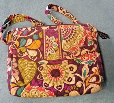 VERA BRADLEY Crossbody Laptop Briefcase Bag Colorful Multiple Pockets 12" x 10" - Image 1 of 4