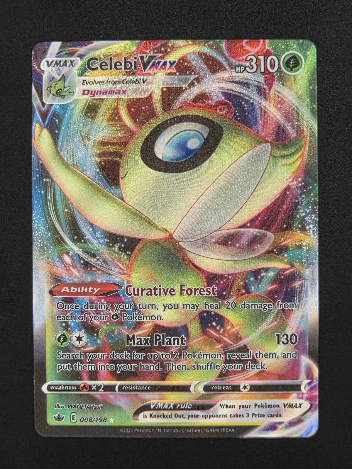 Celebi VMAX 008/198 Ultra Rare Pokemon TCG SWSH06: Chilling Reign NM