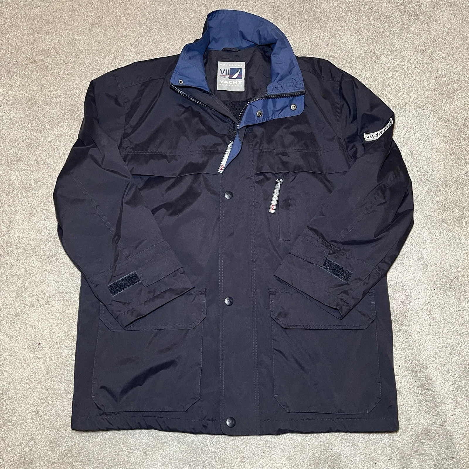 Canda VII 12 Degree North Yacht Classics Men's Blue Zip Button Jacket Medium M