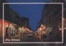 Orleans Illuminated Street Scene Night,LA County Buddy Moffet Vintage PC