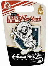 Disneyland Niftie Fifties Pin 2025 Donald Duck Tomorrowland  LE 500 25 Years