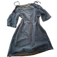 Maeve Anthropologie Denim Mini Dress Tie Shoulder Sleeve Women's Casual medium