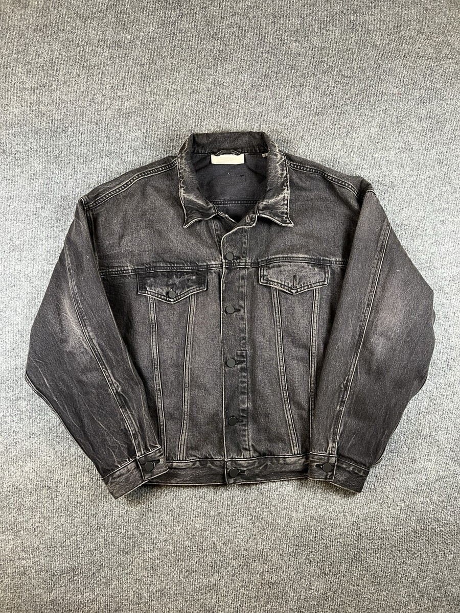 fearofgod fog essentials デニムジャケットS FOG Fear Of God Essentials Denim Trucker Jacket Black Mens S