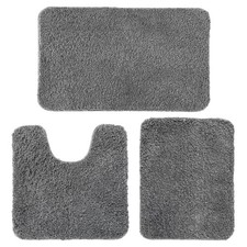 MIULEE 3 Pieces Bathroom Rugs and mats Sets Extra Thick Non Slip Microfiber B...