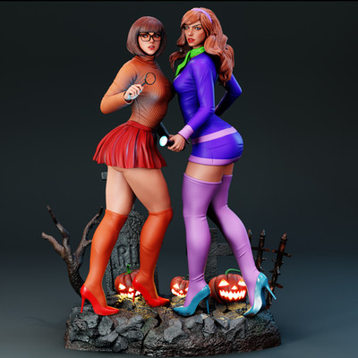 Daphne Blake, Velma, Scooby Doo, sexy Pin-Up, Action, Figur, 3D Druck, UNBEMALT