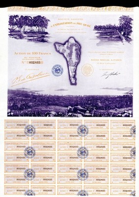 Societe Anonyme d'Exploration de Phu-Quoc - Stock Certificate - Foreign Stocks