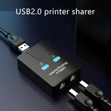 USB Switcher Adapter 2 Ports Shared Controller Splitter For Printer USB 2.0 Hub