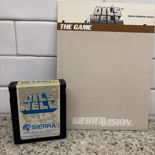 New ListingCommodore 64 ColecoVision Oil's Well Game Cartridge RARE! With Manual Untested
