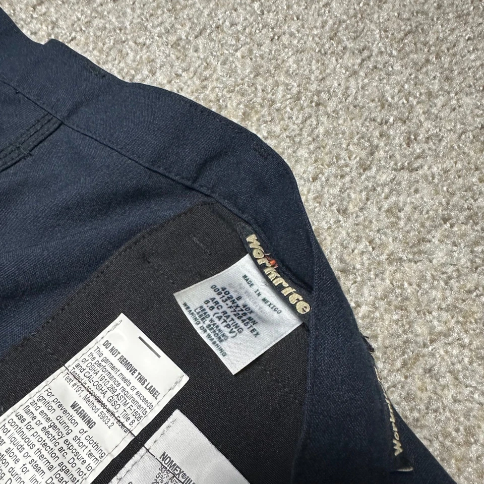 Workrite FR Nomex 2112 Flame Resistant Pants Mens Blue Work Utility HRC 1 38x29 - Image 3 of 4