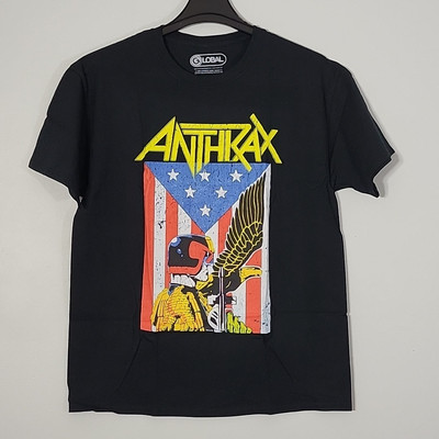 ANTHRAX Judge Dredd L LARGE Official T-Shirt Black Mens Band Logo
