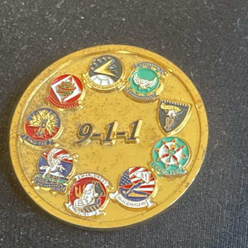 US Navy Carrier Air Wing 5, 911 CPO Military Challenge Coin Honor 9 emblems
