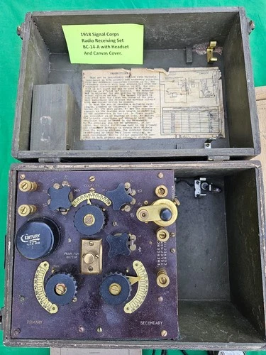 WW 1 US 1918 dated antique Radio Receiving Set Type BC-14A Signal Corps