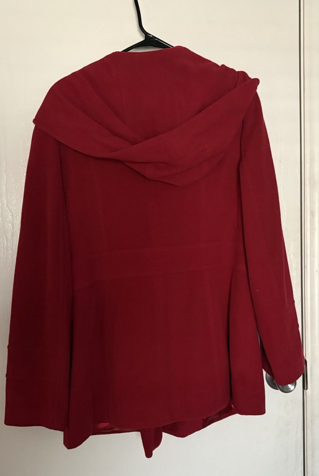 Pendleton Red Hooded Pea Coat Button Closure Size… - image 2