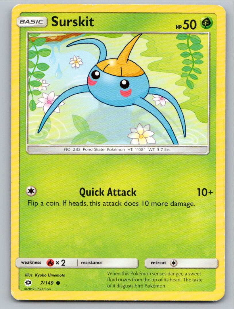 2017 POKEMON SURSKIT SM BASE SET 7/149 C NM A91272 FREE S&H