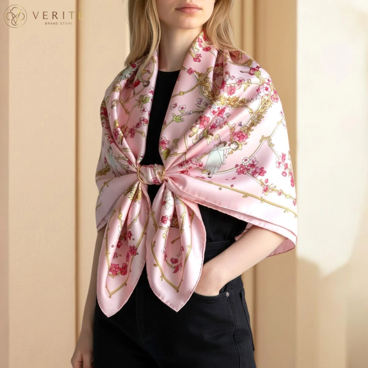 25+ HERMÈS Pink Scarves & Wraps for Women's Geometric for sale