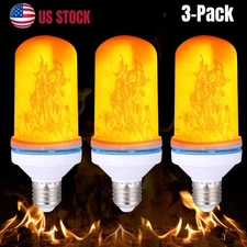 3pcs LED Flame Effect Fire Light Bulb E27 Simulated Flicker Xmas Party Decor kit