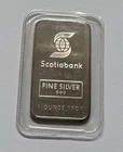 RARE JOHNSON MATTHEY SCOTIABANK 1 OZ .999 SILVER BAR - PRISTINE - OGP - 1K MTG!!