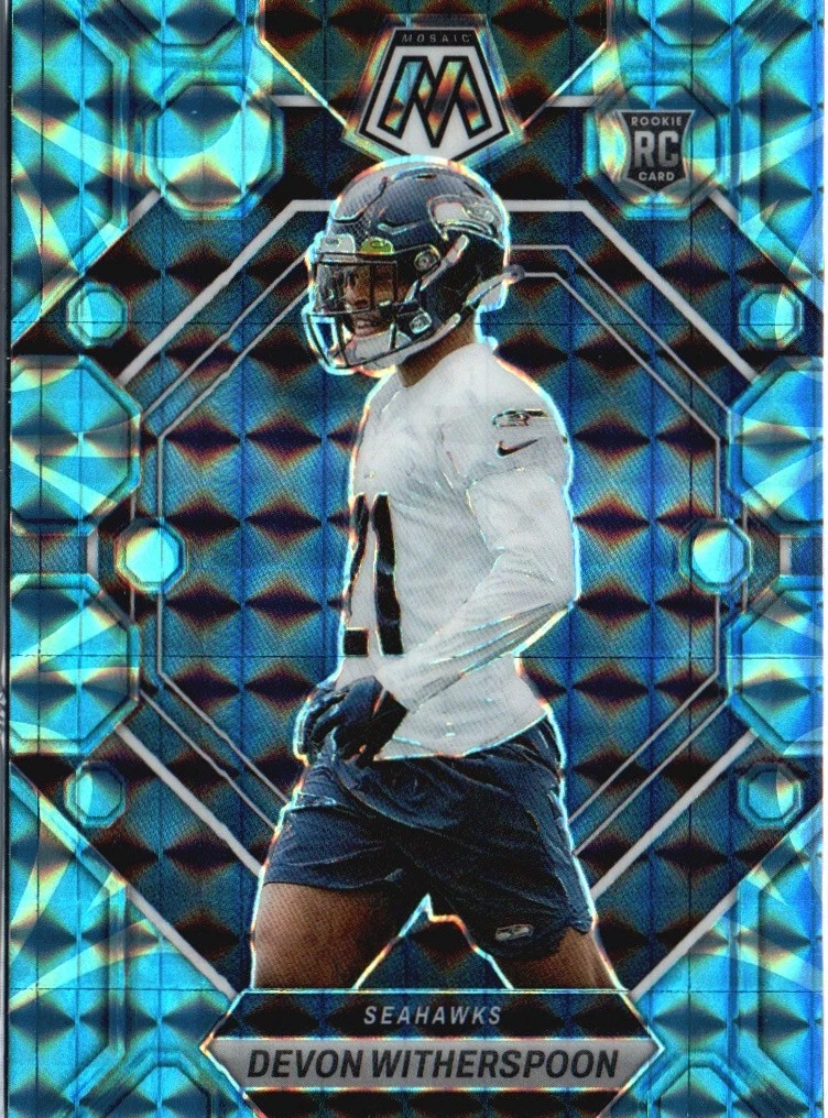 2023 Panini Mosaic #313 Devon Witherspoon Reactive Blue Mosaic