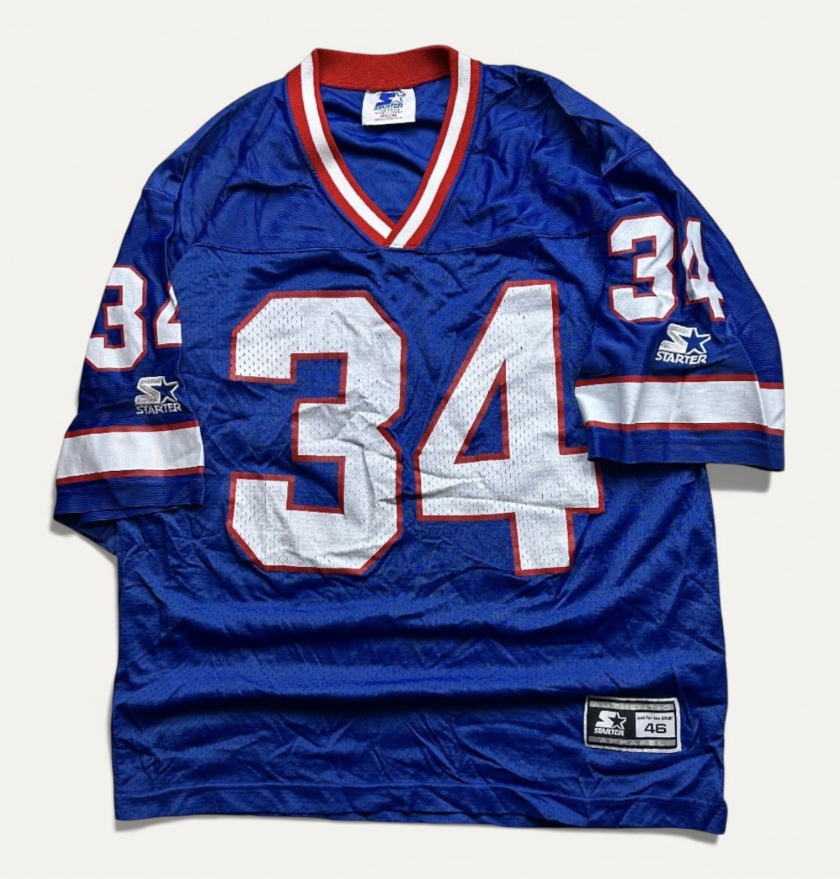Vintage Men’s Starter Thurman Thomas #34 Buffalo Bills Home Jersey 90s Sz M Blue