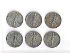 Walking Liberty Half Dollar Lot Of 6 1934- 1946 90% Silver 2.17 ASW Troy OZ