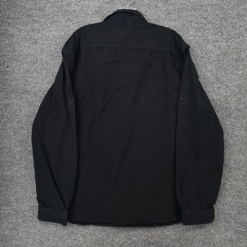 Camisa Denim & Supply Ralph Lauren Abotonada Para Hombres 2XL Negra Manga Larga Cuello Foto 2 de 4