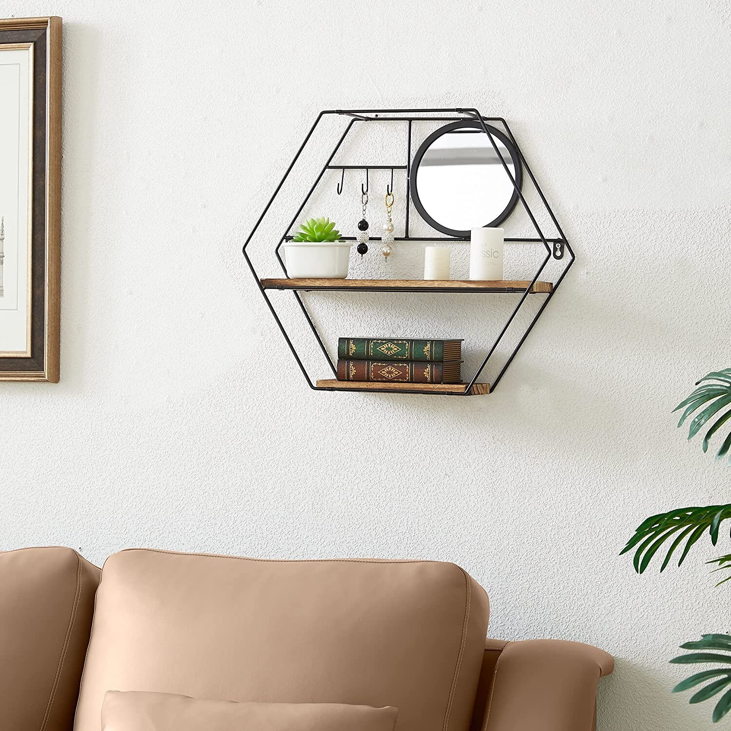 TFER Floating Shelves Wall Mounted Hexagon Wall Shelf eBay